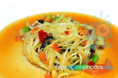 Thai Papaya Salad Stock Photo