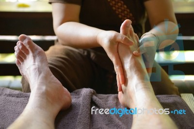 Thai Spa Foot Massage Stock Photo