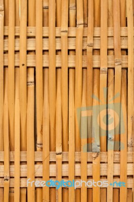 Thai Style Bamboo Wall Stock Photo