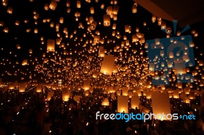 Thai Traditional New Year Balloon Stock Photo