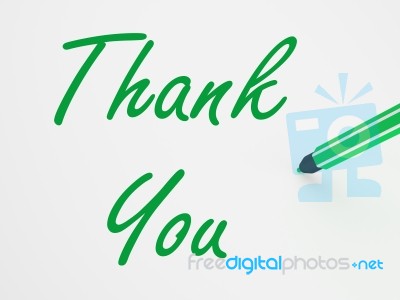 Thank You On Whiteboard Means Gratitude And Appreciation Stock Image