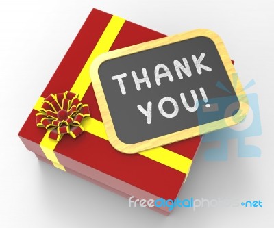 Thank You! Present Means Gratitude And Appreciation Stock Image