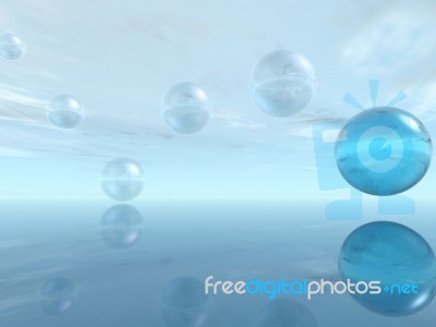 The Blue Bubbles Stock Photo