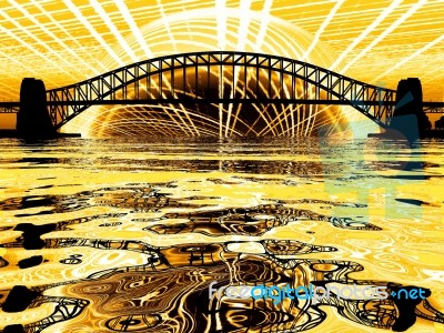 The Bridge And The Sun Stock Image