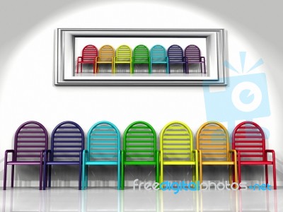 The Chairs Of Color Stock Image