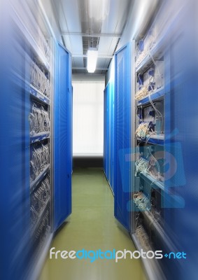 The Communication And Internet Network Server Room Stock Photo