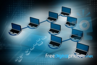 The Connected Computers In A Network Stock Image