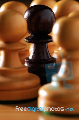 The Different Among Pawns Stock Photo