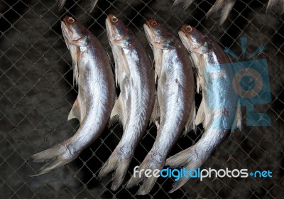 The Dried Fish At Market Stock Photo