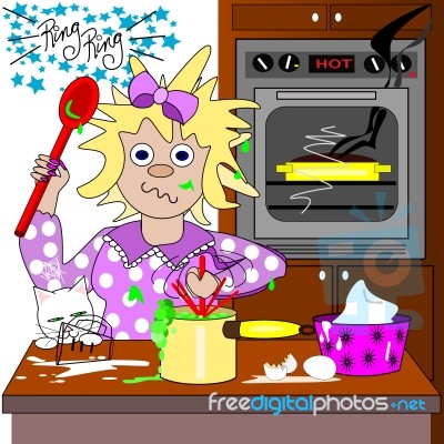 The Frazzled Cook Stock Image