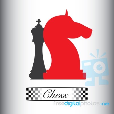 The King Chess And Horse Chess Piece On White Background  Stock Image
