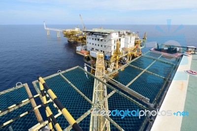 The  Large Offshore Oil Rig Stock Photo