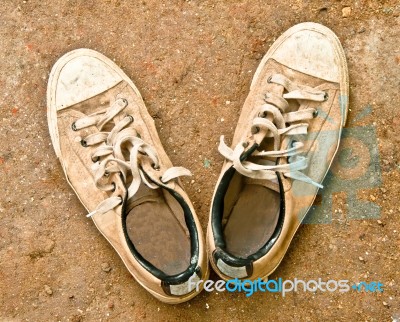 The Old Sneakers Stock Photo