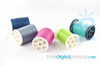 Threads In Spools Stock Photo