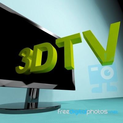 Three Dimensional Television Stock Image