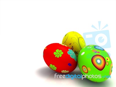 Three Easter Eggs Stock Image