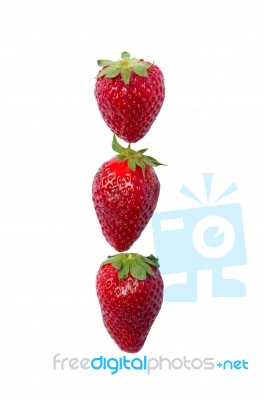 Three Strawberries Stock Photo