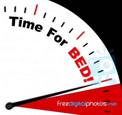 Time For Bed  Means Insomnia Or Tiredness Stock Image