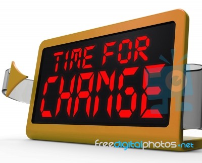 Time For Change Clock Shows Revision New Strategy And Goals Stock Image