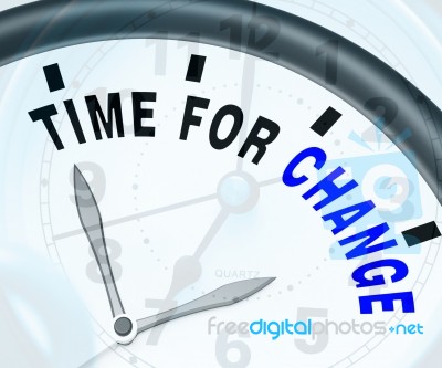 Time For Change Means Different Strategy Or Vary Stock Image