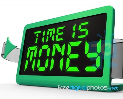 Time Is Money Clock Shows Valuable And Important Resource Stock Image