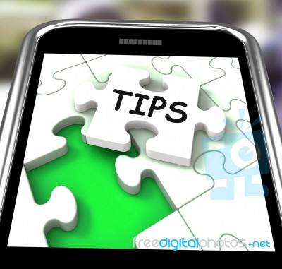 Tips Smartphone Shows Internet Prompts And Guidance Stock Image