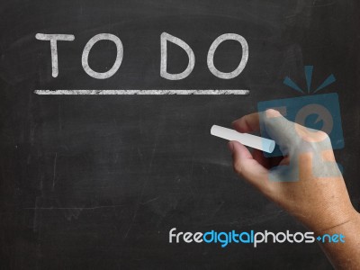 To Do Blackboard Shows Agenda And List Of Tasks Stock Image