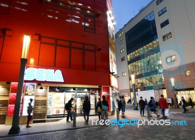 Tokyo - Nov 21: People Visit Akihabara Shopping Area On November… Stock Photo