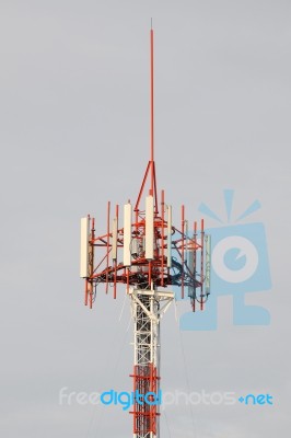Top Of Cellular Mobile Antenna Of Some Local Telecommunication Stock Photo