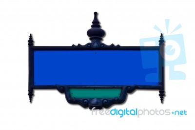 Traditional Thai Style Blue Frame Stock Photo