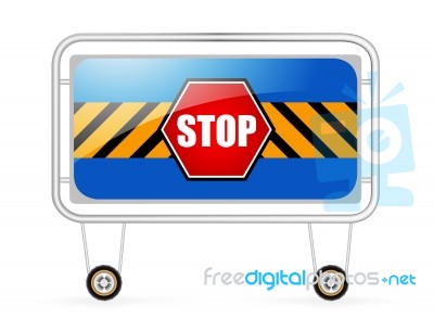 Traffic Barrier Stop Sign Stock Image