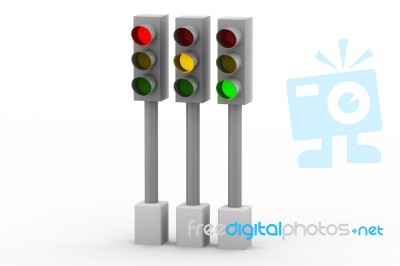 Traffic Light Isolated On White Stock Image