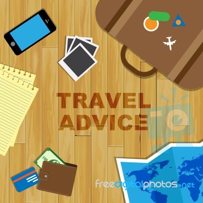 Travel Advice Represents Trips And Travels Guidance Stock Image