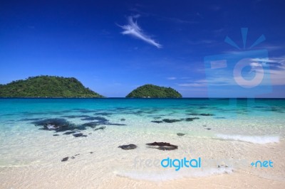 Tropical Beach And Sky Stock Photo