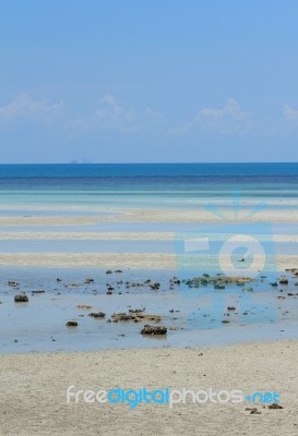 Tropical Beach Blue Layer Stock Photo
