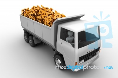 Truck With Dollar Money Stock Image
