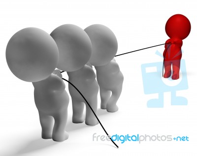 Tug Of War 3d Characters Showing Strength And Adversity Stock Image