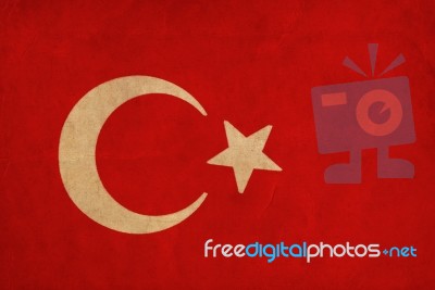Turkey Flag Drawing ,grunge And Retro Flag Series Stock Image