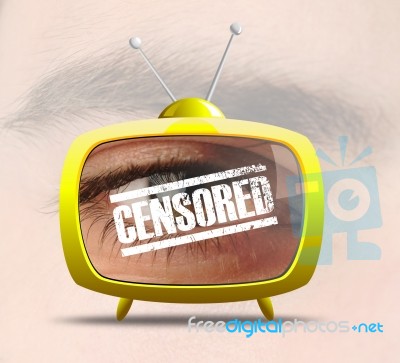 TV Censored Stock Image