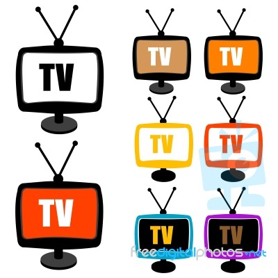 Tv Icons Stock Image