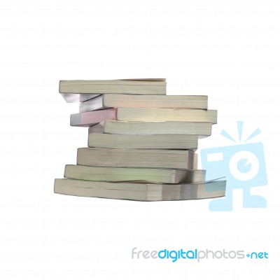 Twisted Stack Books Stock Photo