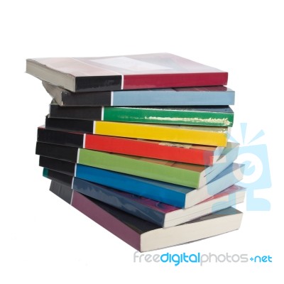 Twisted Stack Of Colorful Books Stock Photo