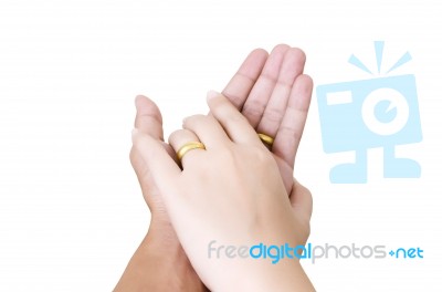 Two Hands Touching Stock Photo