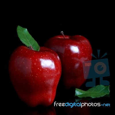 Two Red Apples Stock Photo
