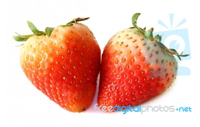 Two Strawberries Stock Photo