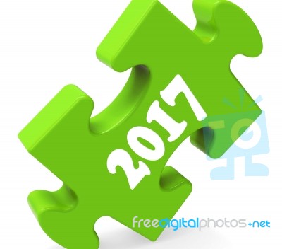 Two Thousand Seventeen On Puzzle Shows Year 2017 Stock Image