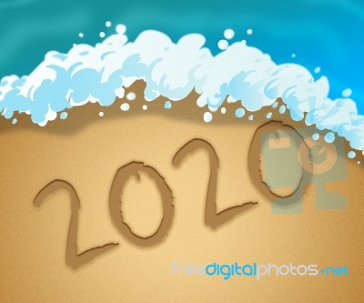 Two Thousand Twenty Indicates New Year 3d Illustration 2020 Stock Image