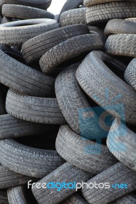 Tyres Pollution Stock Photo