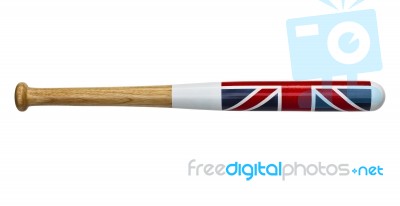 UK Flag On Baseball Bat Stock Photo