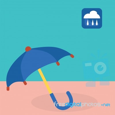 Umbrella On Rain Stock Image
